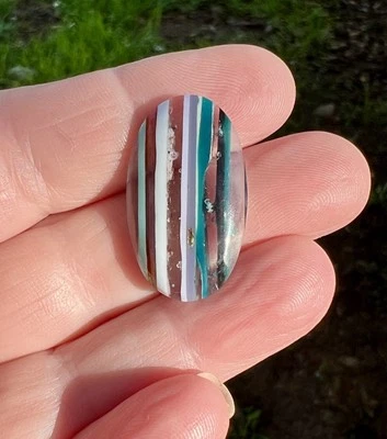 "Tabla de surf reciclada Surfite Surfstone resina ovalada piedra cabujón 1"" de largo" Foto 1 de 3