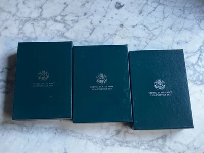 1990 Mint Prestige Proof Sets-Lot of 3-Includes One Year Only Eisenhower-OGP COA - Image 1 of 4