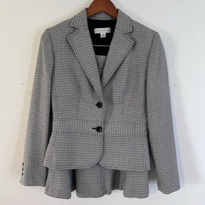 Casual Corner Skirt Suit Black& White Skirt And Jacket Business Career Women’s 4 - Picture 1 of 10