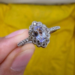 925 Sterling Silver Ring 5x3mm Natural Marquise Tanzanite Gemstone Zircon NEW - Picture 1 of 12