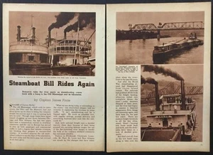 Steamboat Revival 1941 pictorial “Steamboat Bill Rides Again” WWII shortages - Picture 1 of 2