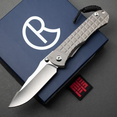 NEW! Chris Reeve Umnumzaan, MEFP Frag Glassblasted Titanium, MagnaCut Drop Point - Image 1 of 4