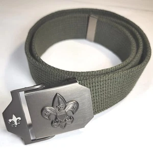 Boy Scouts of America BSA Green Web Belt 42” Metal Buckle Scout Gear 6402 Sz M/L - Picture 1 of 7