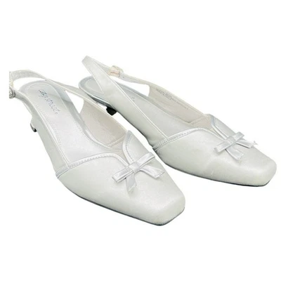 🤍 Easy street salto gatinho prata arco biqueira quadrada feminina 8,5W formal - Imagem 1 de 4