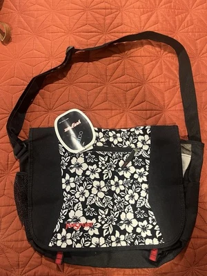 JanSport Pana Bolso Mensajero Bandolera Estuche para Laptop Escuela Trabajo Flores Negro Foto 1 de 4