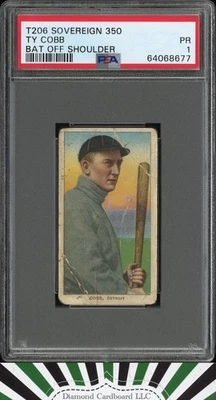 1910 T206 Sovereign 350 Ty Cobb Bat Off Shoulder PSA 1 - Image 1 of 2