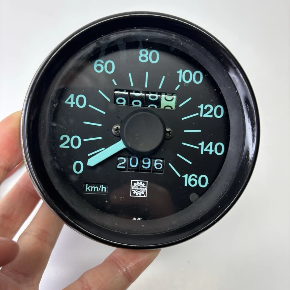 Vintage Ski Doo blue face 160 MPH speedometer with cable Bombardier - Image 1 of 4
