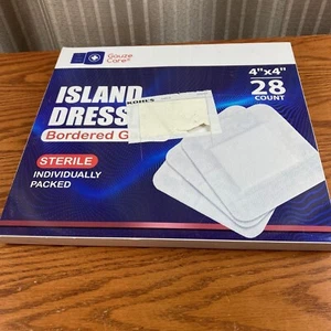 24-Count 4X4 Bordered Gauze Island Dressing - Sterile Wound Care - Picture 1 of 2