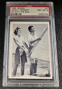 1963 Rosan PSA 8 John F Kennedy Jackie O Jacqueline Onassis #7 Rookie Card Boat - Picture 1 of 2