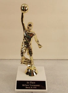 Trofeo de Baloncesto Juvenil M o F Slam Dunk 8" Grabado GRATIS "Apoya al Veterinario" - Imagen 1 de 2