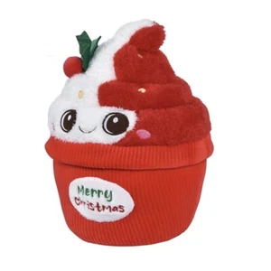 Peluche Cupcake Navidad 9 pulgadas rojo blanco peluche niños nuevo con etiqueta - Imagen 1 de 4