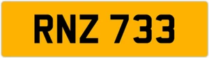 RNZ 733 R 3x3 DATELESS PRIVATE NUMBER PLATE ROB ROY RICK RYAN RUS RUSSELL RILEY - Picture 1 of 1