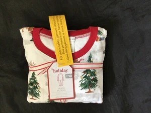 POTTERY BARN KIDS SANTA TIGHT FIT PAJAMAS SIZE 10 NEW - Picture 1 of 2