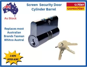 Brand New Screen Door Lock Cylinder Barrel Replacement 3 Keys - Picture 1 of 2