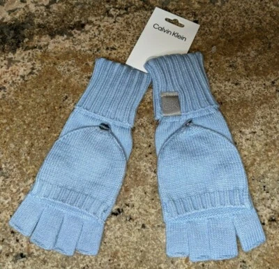 Guantes de punto para mujer Calvin Klein abatibles, azul bebé nuevos con etiquetas Foto 1 de 3