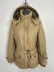 WOMENS ESPRIT SMALL BEIGE CASUAL FAUX FUR LINED HOOD PADDED COTTON JACKET COAT