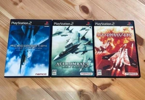 Lot 3 Ace Combat 4 5 0 zero set PS2 PlayStation 2 Namco Tested Japanese Version - Picture 1 of 5