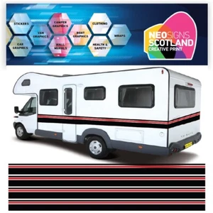 10m 2colour Motorhome Vinyl Triple Stripes Caravans Camper Horsebox Stickers - Picture 1 of 2