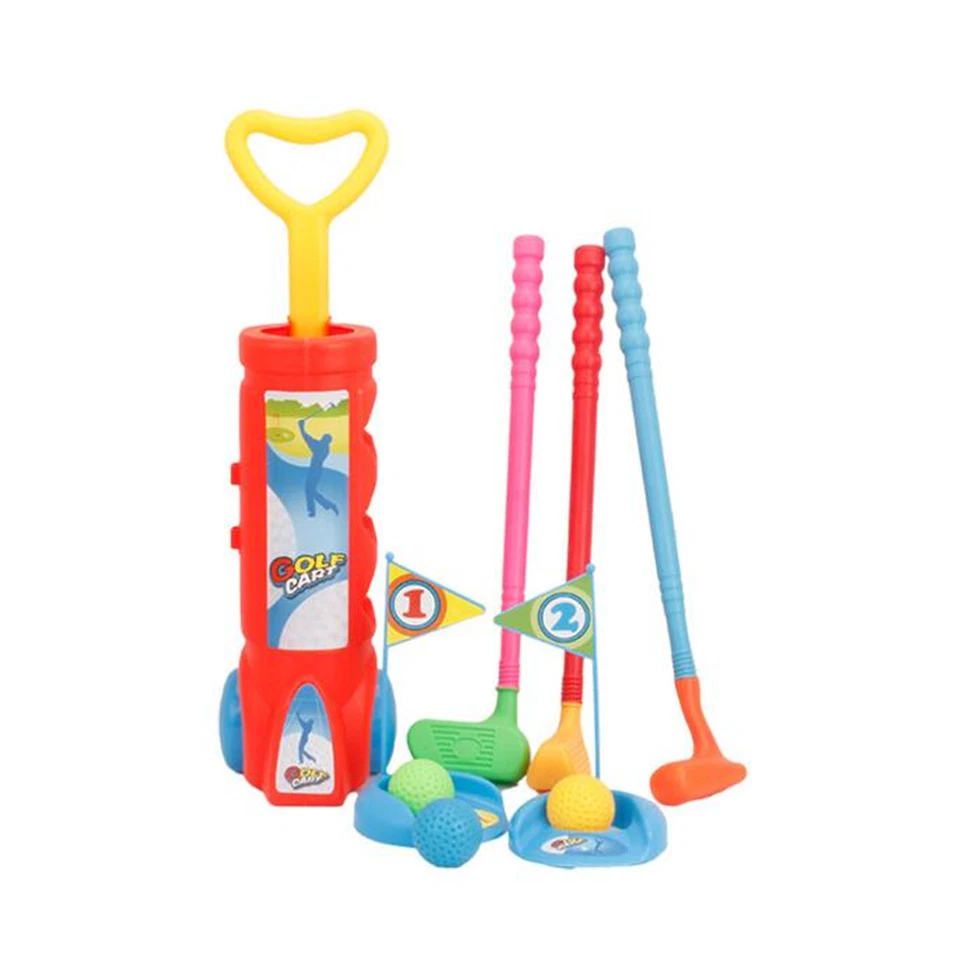 Kinder Golf Set Kunststoff Mini Putter Club Caddy Kugeln Sommer Spaß Spiel Sport - Bild 1 von 4