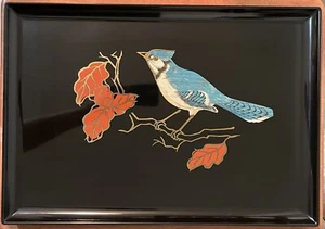 Vintage Couroc Blue Jay Serving Tray - Picture 1 of 4