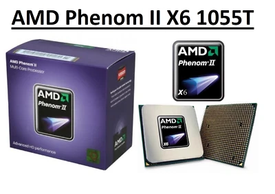 AMD Phenom II X6 1055T 6 Core Processor 2.8 - 3.3 GHz, Socket AM3, 125W CPU - Image 1 of 4