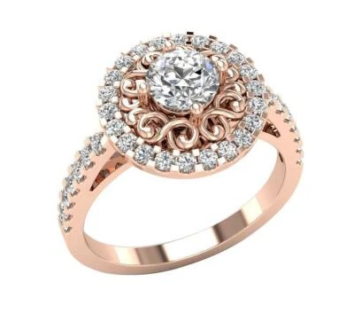 Solitaire Engagement Ring Natural Diamond 1.20Carat I1 G 14K Rose Gold Appraisal - Image 1 of 4