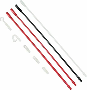 Juego de varillas de cable no conductoras de polímero Super Rod y 4 accesorios gancho, ojo, SRPRS - Imagen 1 de 6