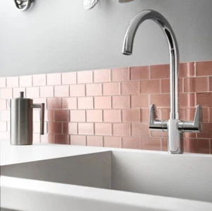 Hampton Copper Brick Mosaic Self Adhesive Wall Easy To Apply Tiles Without Mess - Picture 1 of 2