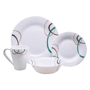 PLS Opalware Dining Set Horizon Orbit 16 Piece Caravan Motorhome Tableware - Picture 1 of 1
