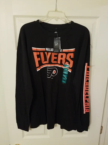 Philadelphia Flyers Official NHL Long Sleeve T-Shirt NHL Black Men's LARGE Cover