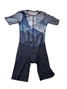 DHB Trisuit Padded Cycling Black/Grey Blue Men's XL - Like New Condition 