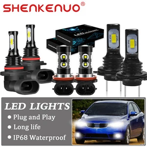 For Kia Forte 2017 2018 - combo 6000K LED Headlight Hi/Lo + Fog Light Bulbs KIT - Picture 1 of 12