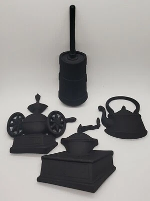 4 piezas colgantes de pared de hierro fundido Sexton decoración de cocina  Foto 1 de 4