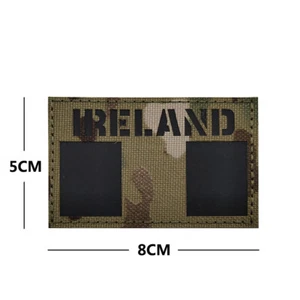 Europe Ireland Flag IR Reflective Patch Hook Loop Backing Fastener Badge For Cap - Picture 1 of 2
