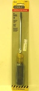 6" Stanley Contractor Grade 66-091 Screwdriver Flat Sloted Rubber Grip 1993 USA - Picture 1 of 6