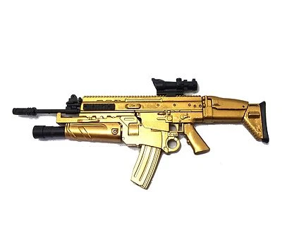 1/6 Scale Custom Gold FN SCAR Assault Rifle US Army FN Herstal Gun Action Figure - Image 1 of 4
