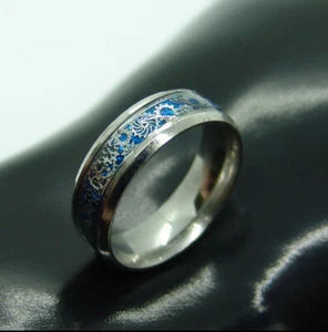 ANILLO DE MODA TUNGSTENO ALIANZA DE BODA 8 MM FIBRA ENGRANAJE CARBURO Hombres/Mujeres Talla 6-13#31 - Imagen 1 de 7