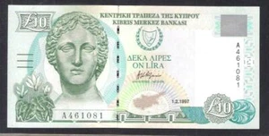 Billete de 10 libras de Chipre 1997 gema unc y billete de moneda mundial perfecto - Imagen 1 de 2