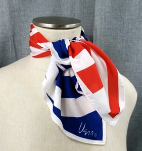 VTG Vera Neumann 21" Square Scarf Great Condition Patriotic Red White Blue Swirl - Picture 1 of 5