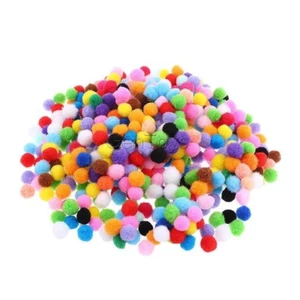 LOT de 100 POMPONS BOULES MULTICOLORES acrylique 10mm bijoux bracelet scrap - Imagen 1 de 1