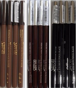 SAFFRON WATERPROOF EYEBROW PENCIL BLONDE DARK BROWN BLACK EYE BROW 1, 4, 6 OR 12 - Picture 1 of 9