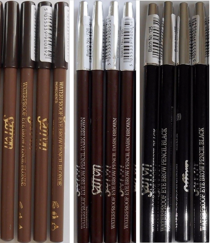 SAFFRON WATERPROOF EYEBROW PENCIL BLONDE DARK BROWN BLACK EYE BROW 1, 4, 6 OR 12 - Image 1 of 1
