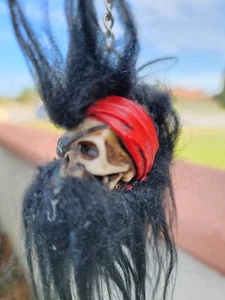 3D Skull Bone Head Keychains motorcycle Guardian gremlin angel biker auto black - Picture 1 of 6