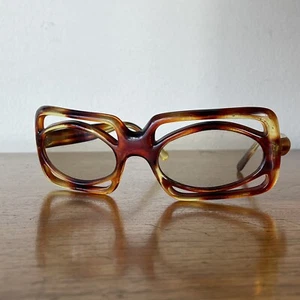 Vintage 1960s Mod Futuristic Sunglasses, Made in Italy, Tortoise Shell Frames - Picture 1 of 14