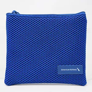 Kit da viaggio American Airlines borsa borsa cosmetica rete blu articoli da toeletta traspiranti - Foto 1 di 9