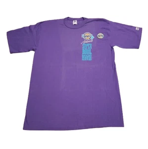 Vintage Logo 7 Superbowl XXVIII T-Shirt Men's XL Purple Made in USA 1994 90s - Picture 1 of 12