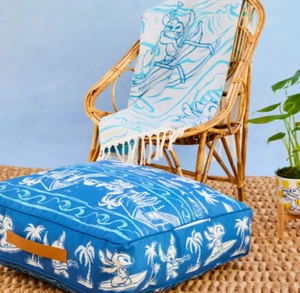Disney Store Stitch Outdoor Floor Pillow Cushion Summer Blue BBQ Garden Beach - Picture 1 of 5