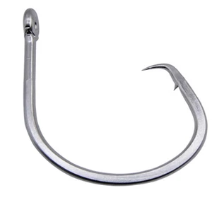 39960D Tuna Circle Hook Stainless Steel Big Game Saltwater Fish Hook 18/0-28/0 - Picture 1 of 13