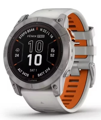 Garmin Fenix 7X Pro 51 mm Zafiro Solar Titanio con Banda Gris/Naranja 010-02778-14 Foto 1 de 3