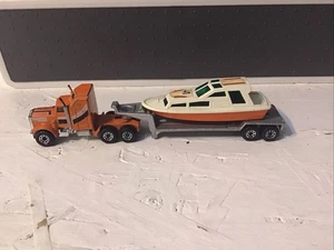 Matchbox Kenworth Aerodyne Truck mit Trailer & Nr.41 Boot Yacht Vintage - Bild 1 von 15